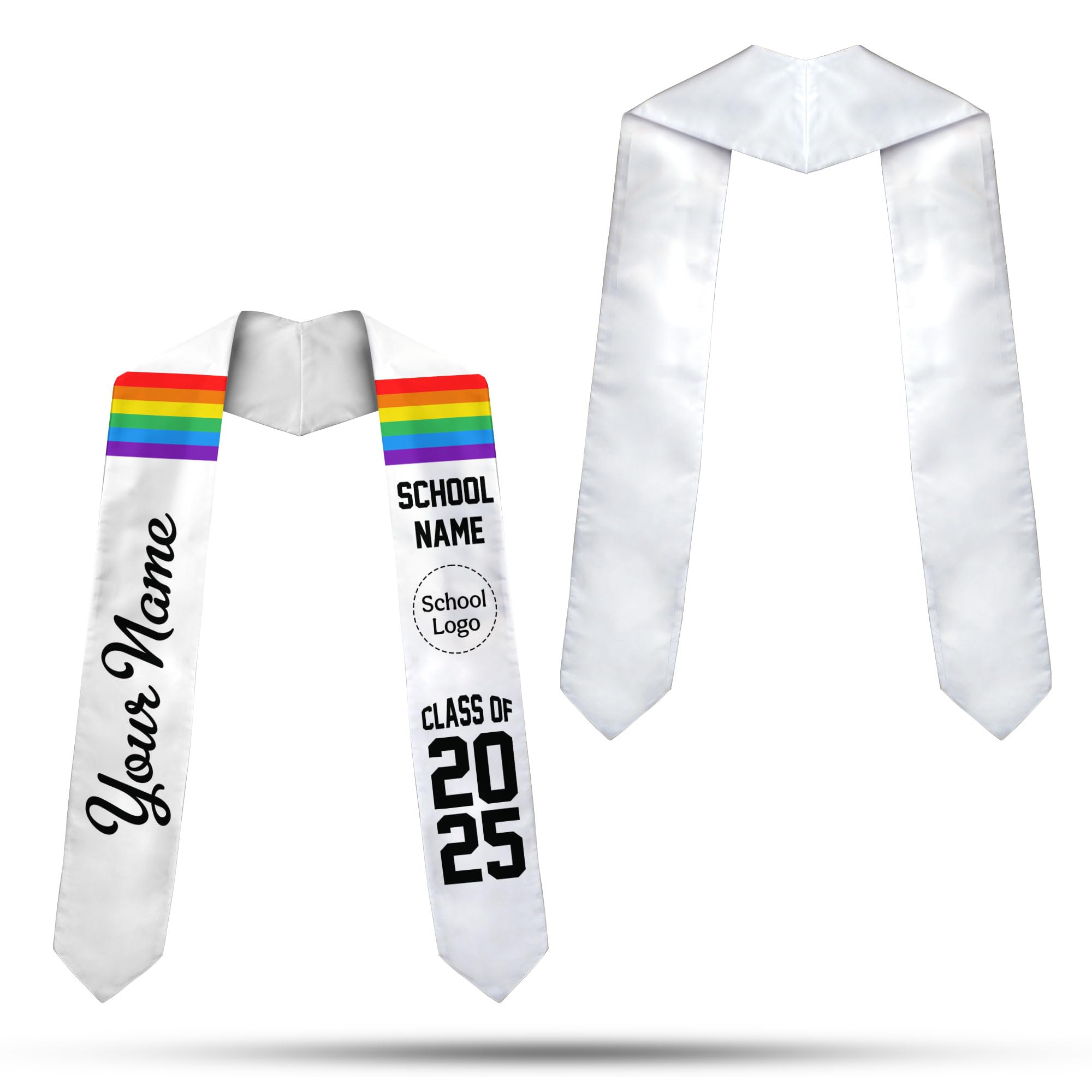 MonkeyVan Rainbow Stole Rainbow Graduation Stole College Graduation Sash LGBT Pride Gift for Graduation's Day LGBT Graduation Lgbt1