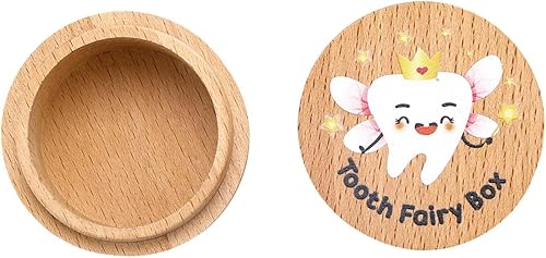 Caja de madera para dientes de hadas, caja de soporte de dientes para dientes, lindo organizador de recuerdos, caja de almacenamiento de dientes