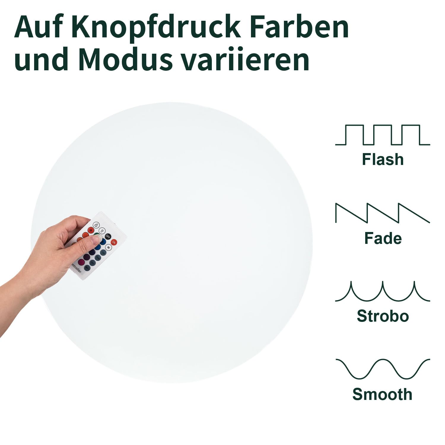 VERDOBA Kugelleuchte Mit Akku - Wasserfeste LED-Leuchtkugel Mit Farbwechsel und USB-C Anschluss - Dimmbare Kugel für Außen & Innen - 30 cm Große Lampe Mit Schutzklasse IP67