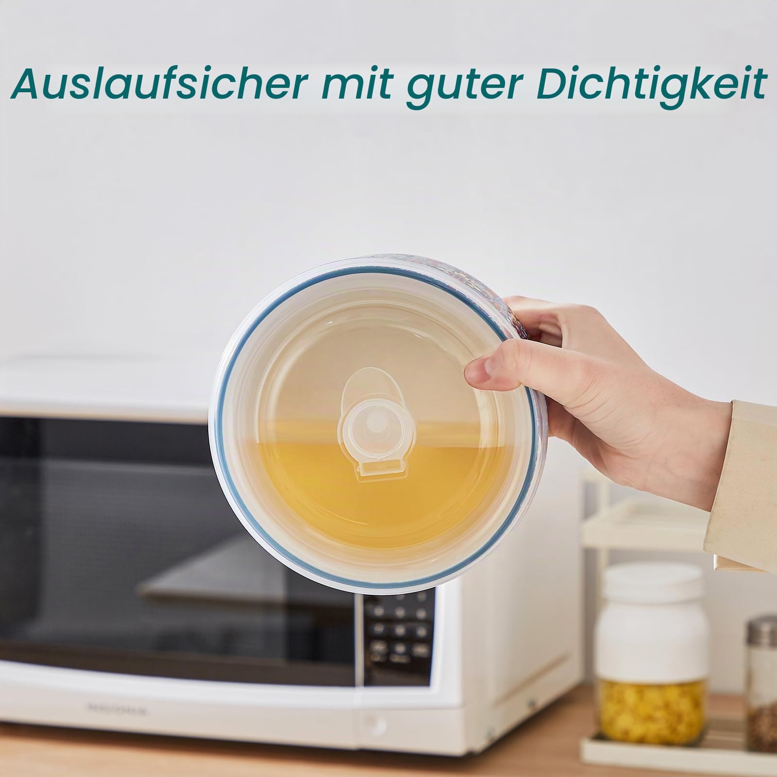 vancasso Suppenschüssel Set 4er, SIMI Salatschüssel mit Deckel, Keramikschüssel mit Deckel, Suppenschalen, Müslischale für Mittagessen, Picknick, Küche, Servierschalen