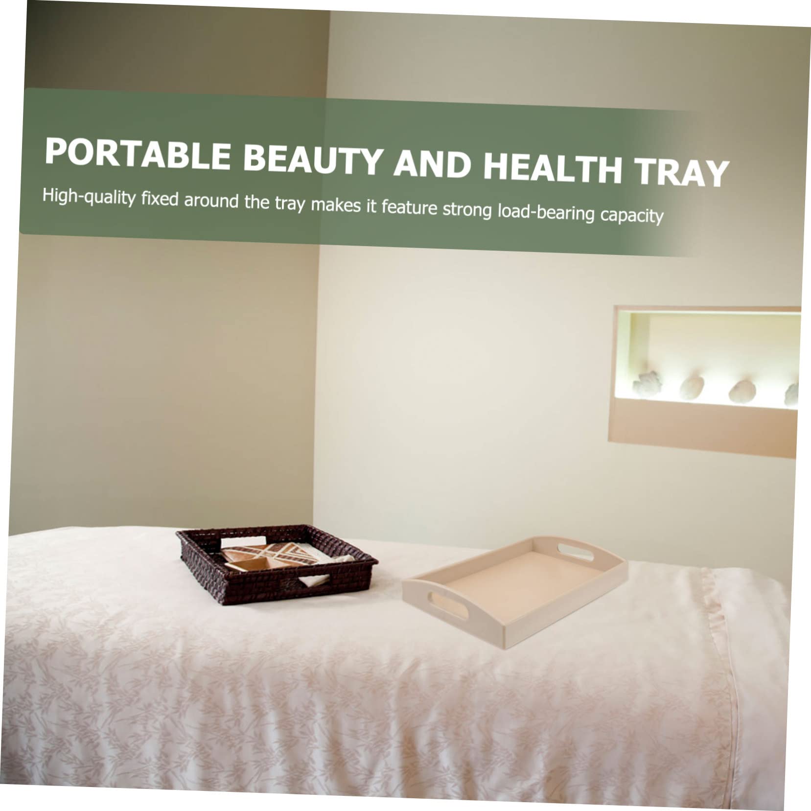 CHILDWEET Dresser Tray Handles White Large Serving Tray Abs Material Beauty Salon Accessory