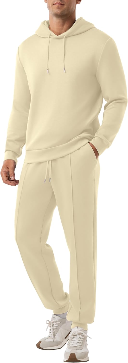 PrinStory Men's Tracksuit 2 Piece Drawstring Hoodie Sweatsuits Jogging Suits Casual Outfits for Men