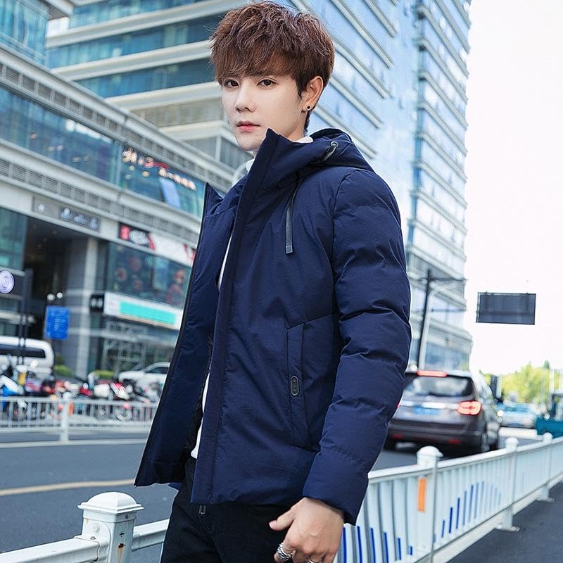 Image of YOONIKK Hooded Jacket for Men | Winter Wear Puffer Jacket | Full Sleeve Padded Bomber Jacket for Men | Lightweight Windproof Outerwear | Stylish Winter Jackets for Men