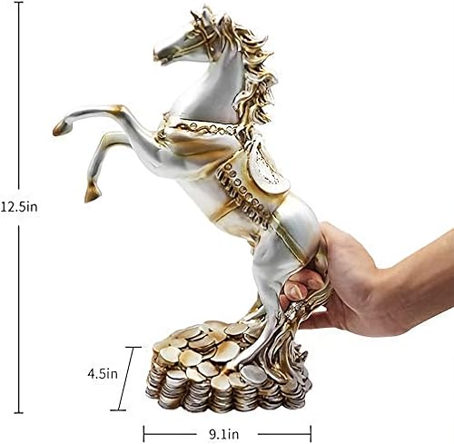 Miniatura 6 de DreamsEden Escultura de la estatua del caballo que se levanta sobre las monedas, 12.5 "H 4 libras