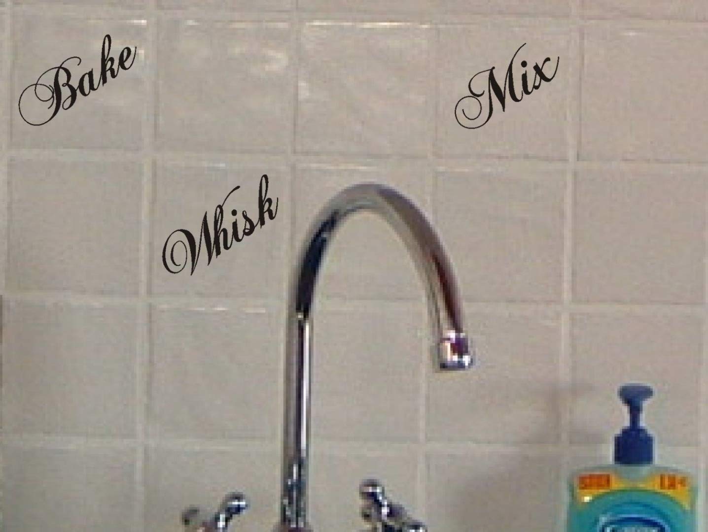 SERICOL 12 x BAKE WHISK MIX CH Tile transfer stickers kitchen HOME DIY (LIGHT GREY, 130mm)