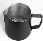Milk Frothing Pitcher 20oz/600ml, Stainless Steel Espresso Steaming Pitcher Milk Jug, Perfect for Cream, Coffee, Water, Juices, Smoothies Black