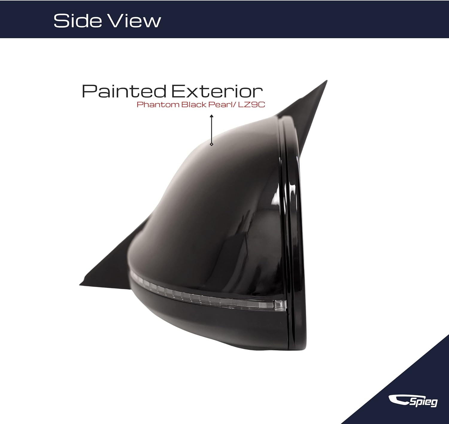 Spieg Driver Side Mirror for 2009-2014 Audi Q5 SQ5 Puddle Lamp Side Assist BSM Power Fold Turn Signal Light Heated Glass Painted Phantom Black Pearl 11 Pins Left 8R1-857-409-K-01C