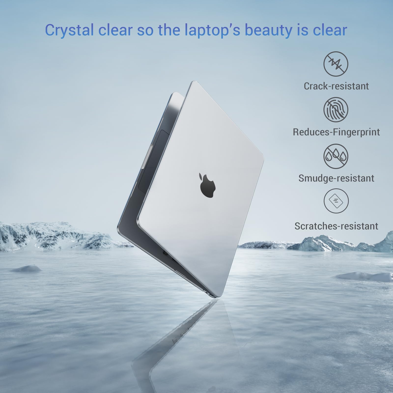 MOSISO Coque Compatible MacBook Air 13 Pouces M5 2026 M4 2025 M3 M2 2024-2022, Coque Rigide 13,6" A3449 A3240 A3113 A2681 Touch ID Film Clavier Cristal Clair
