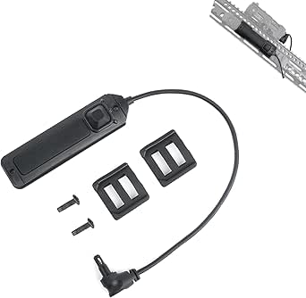 Interrupteur à Pression à Distance Pour Lampe Tactique - Compatible PEQ, M3X, DBAL, Montage Sur Rail Picatinny