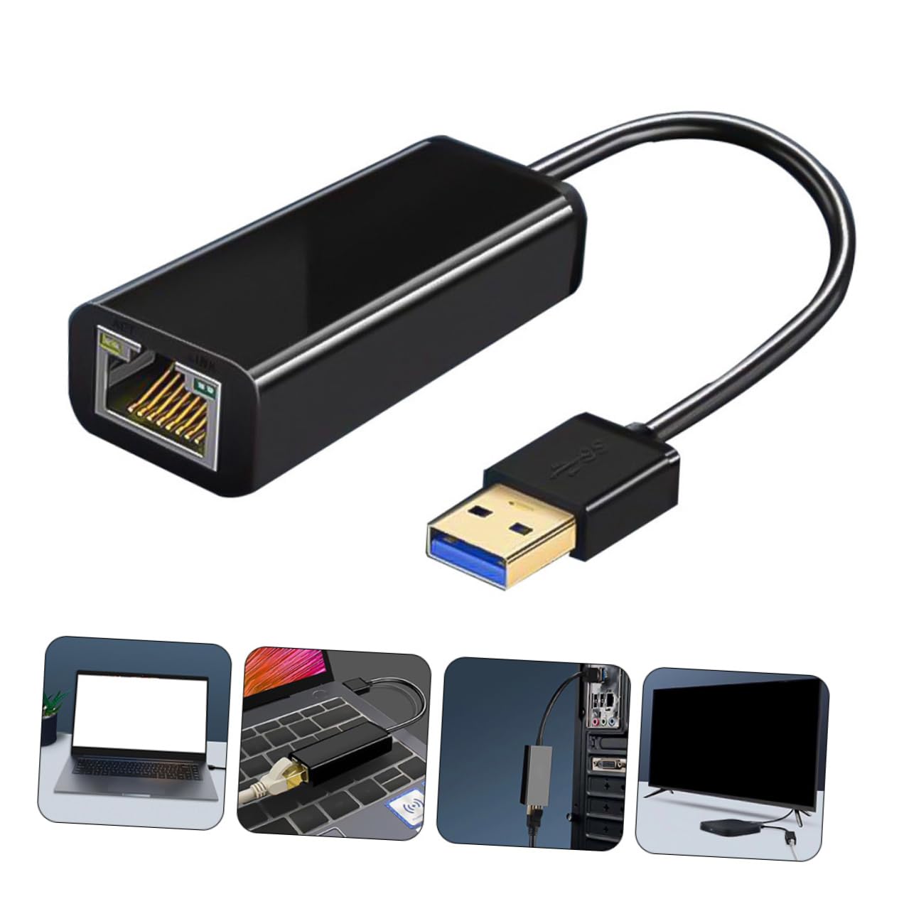 OSALADI 3pièces Adaptateur USB Ethernet Gigabit Mbps Carte Réseau pour Ordinateurs De Bureau Et Portables pour Gaming Streaming