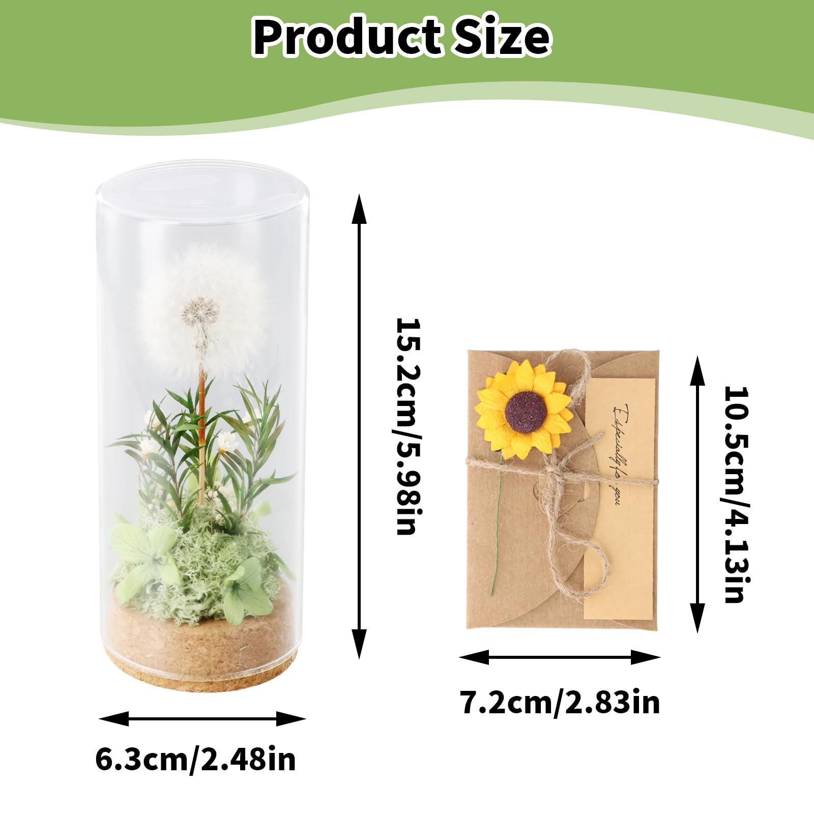 Dente di Leone Fiore Eterno in Vetro Decorativo Regalo, Fiori Conservati per Anniversario di Matrimonio Regalo Decorativo in Vetro per Donne Regalo Speciale per Moglie, Mamma, Nonna, Fidanzata