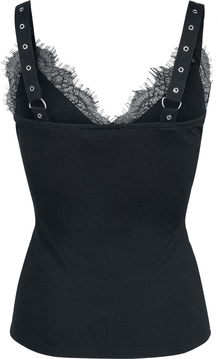 Jawbreaker Sleeveless Top Mujer Top Negro 93%Polyester,7% Elastán Estrechos