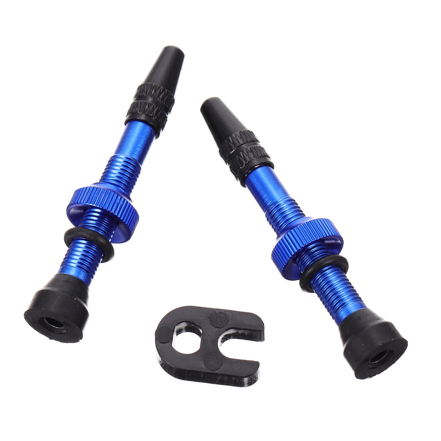 FELTECHELECTR Bike Tubeless Valve Stem 1 Pair Aluminum Alloy Bike Tire Valves French Nozzle High Pressure Resistance Leakproof Lock Nut