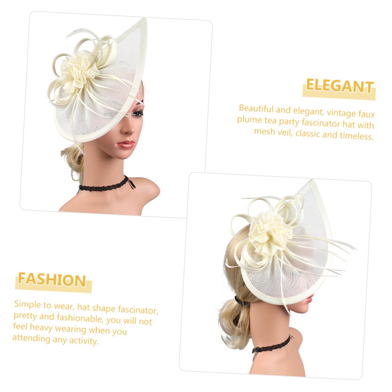 SHERCHPRY 2 cappelli da cocktail party fascinator per donne tea party tea party cappelli da donna cappello fascinator fascia