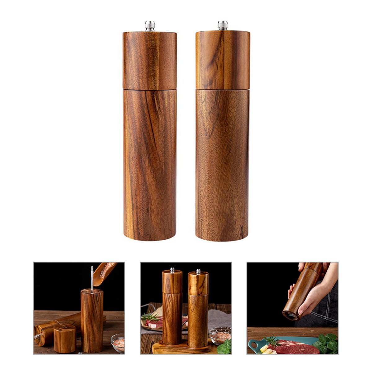 Manuelle Salz und Pfeffermühle Einfache Bedienung und mit Keramikmahlwerk aus Edelstahl Kreatives Design für Küche