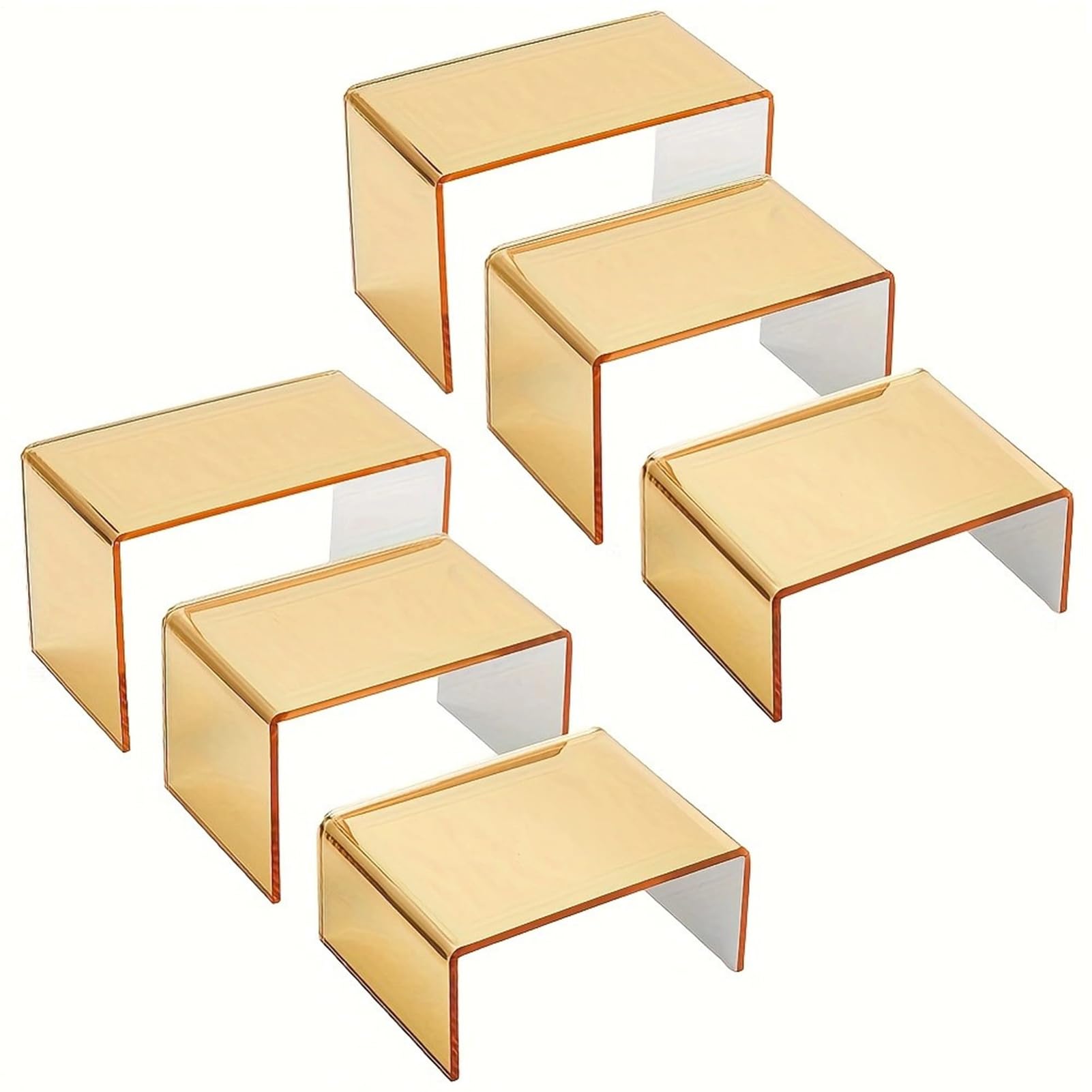 Support de collection de comptoir en acrylique premium et or