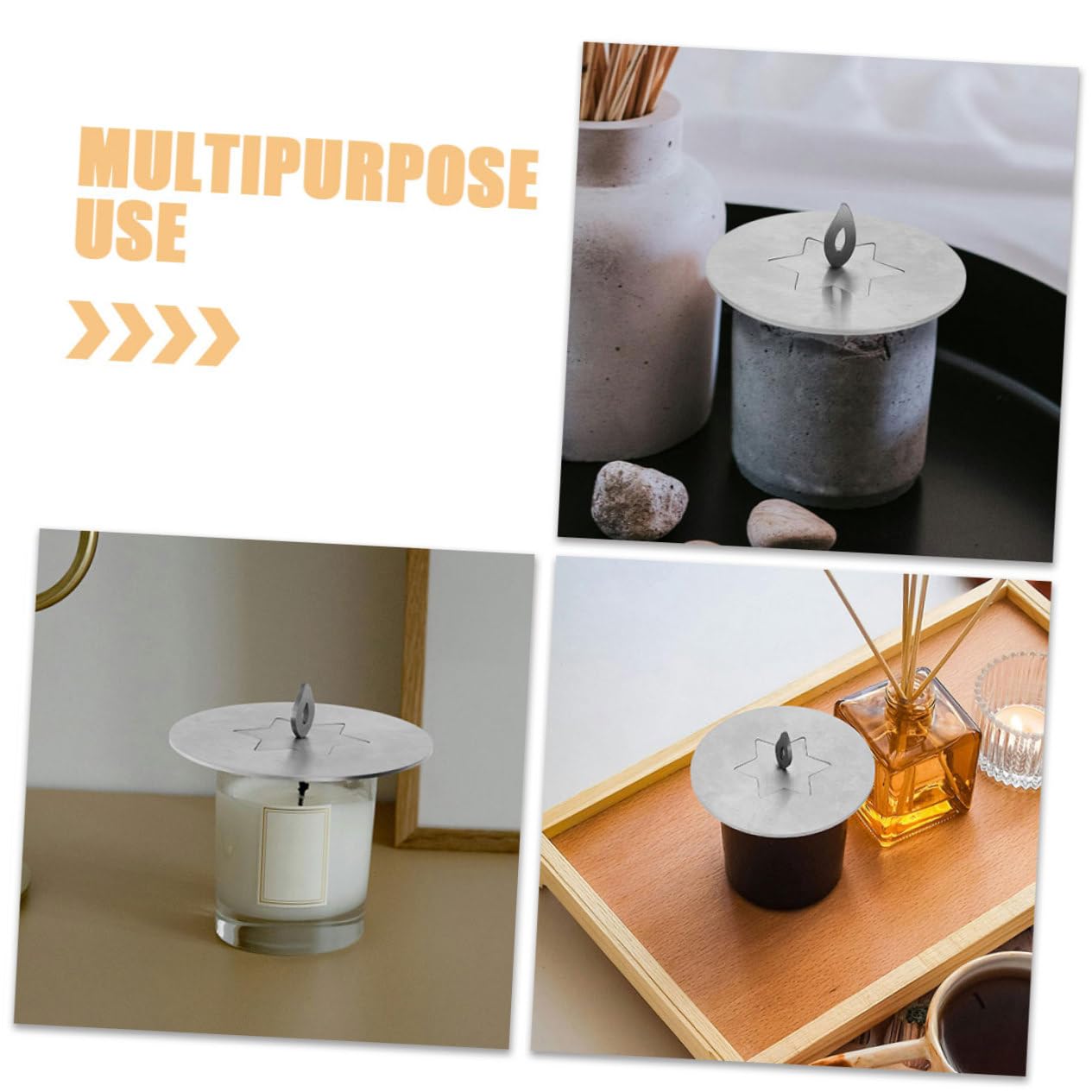 Coperchi Decorativi per Barattoli di Candele Acciaio Inossidabile Stile Stella Accessori per Candele Riconoscibili Compatibili con Varie di Barattoli Facili da Usare e Resistenti