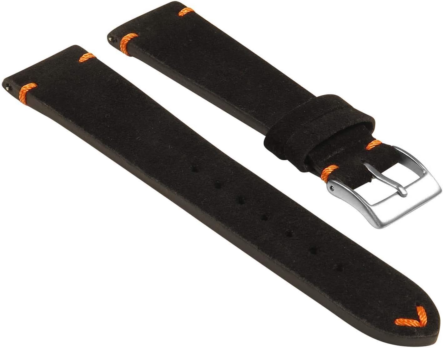 StrapsCo Hand-Stitched Suede Leather Quick Release Watch Band Strap - Choose Your Color/Length - 18mm 19mm 20mm 21mm 22mm 24mm