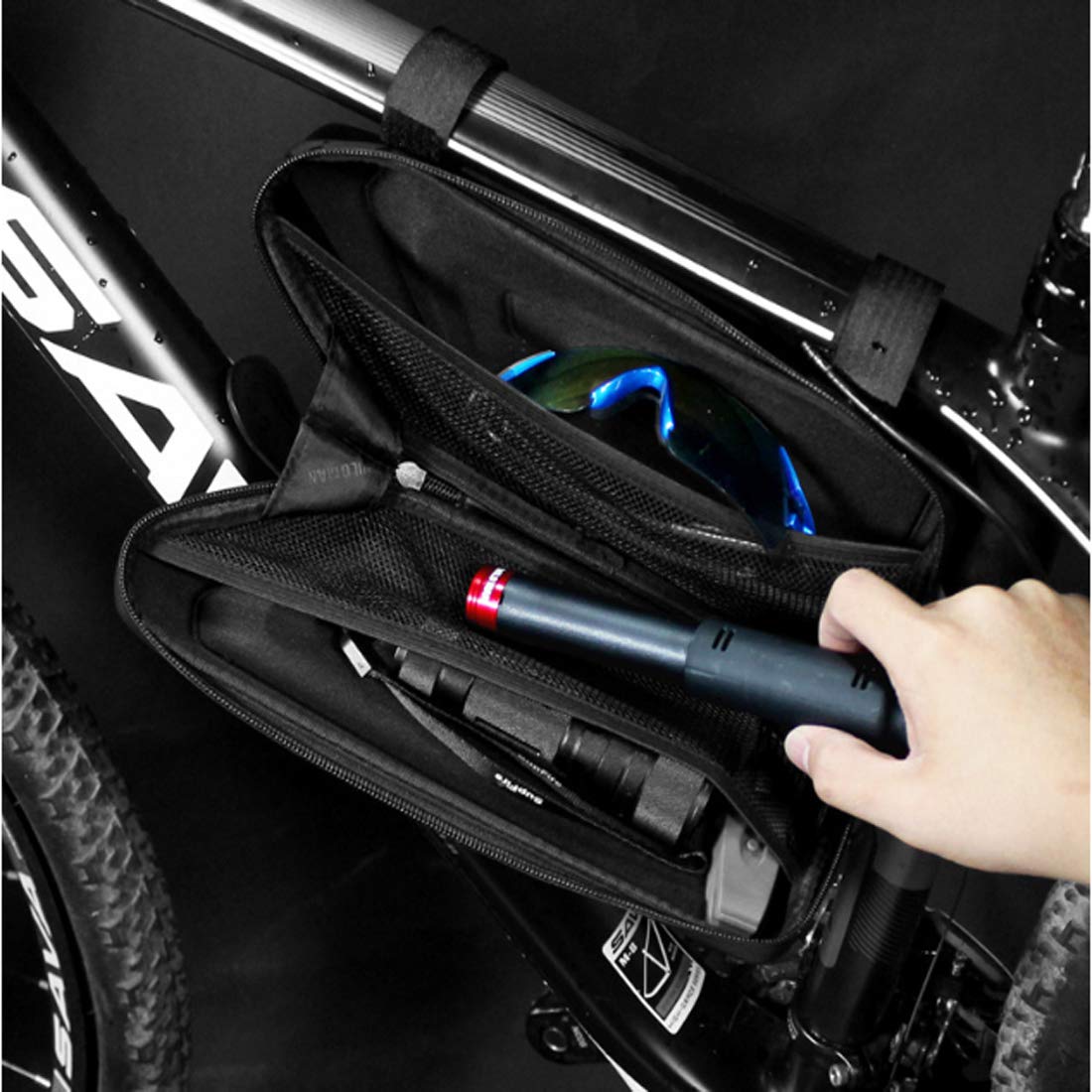 Borsa Da Telaio Per Tubo Anteriore Triangolare Impermeabile Con Telaio A Tubo Anteriore Borse Per Biciclette Borsa Per Mountain Bike Supporto Per Telaio Borsa Da Sella Accessori Da Ciclismo Mtb