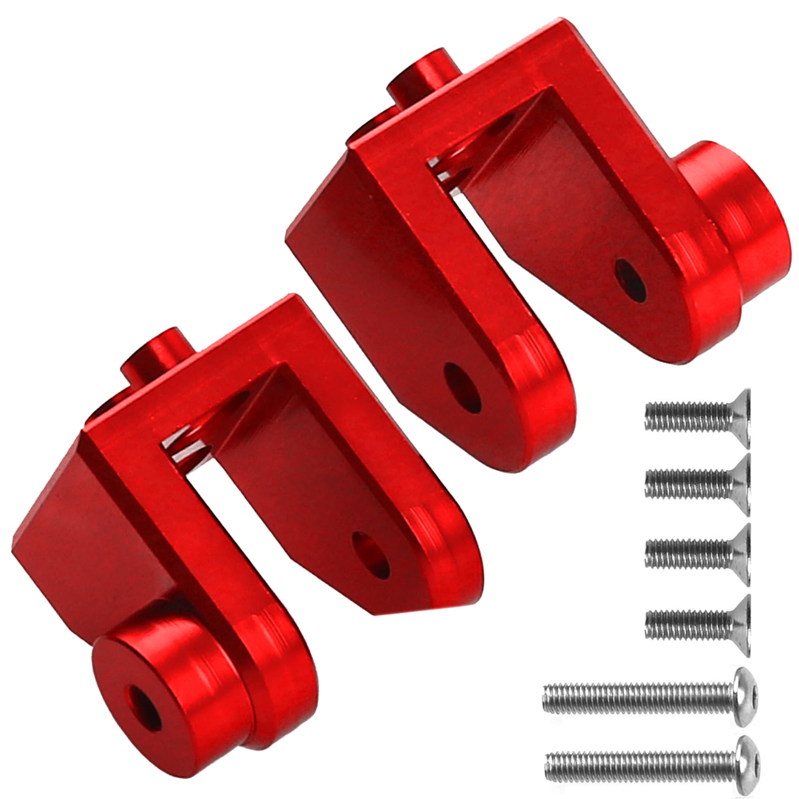 2Pcs Vgoohobby Aluminum Alloy Lower Tie Rod Mount Fixed Pull Rod Bracket Base Compatible with 1/8 Losi LMT 4WD Solid Axle RC Monster Car (Red)