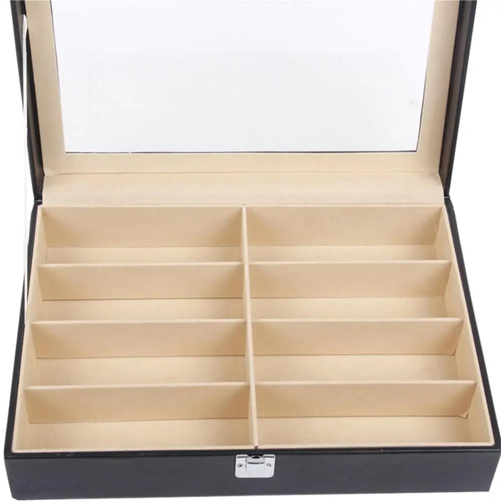 Estuche for gafas de sol con 8 rejillas, soporte for caja almacenamiento, organizador, contenedor tapa transparente Para Gafas