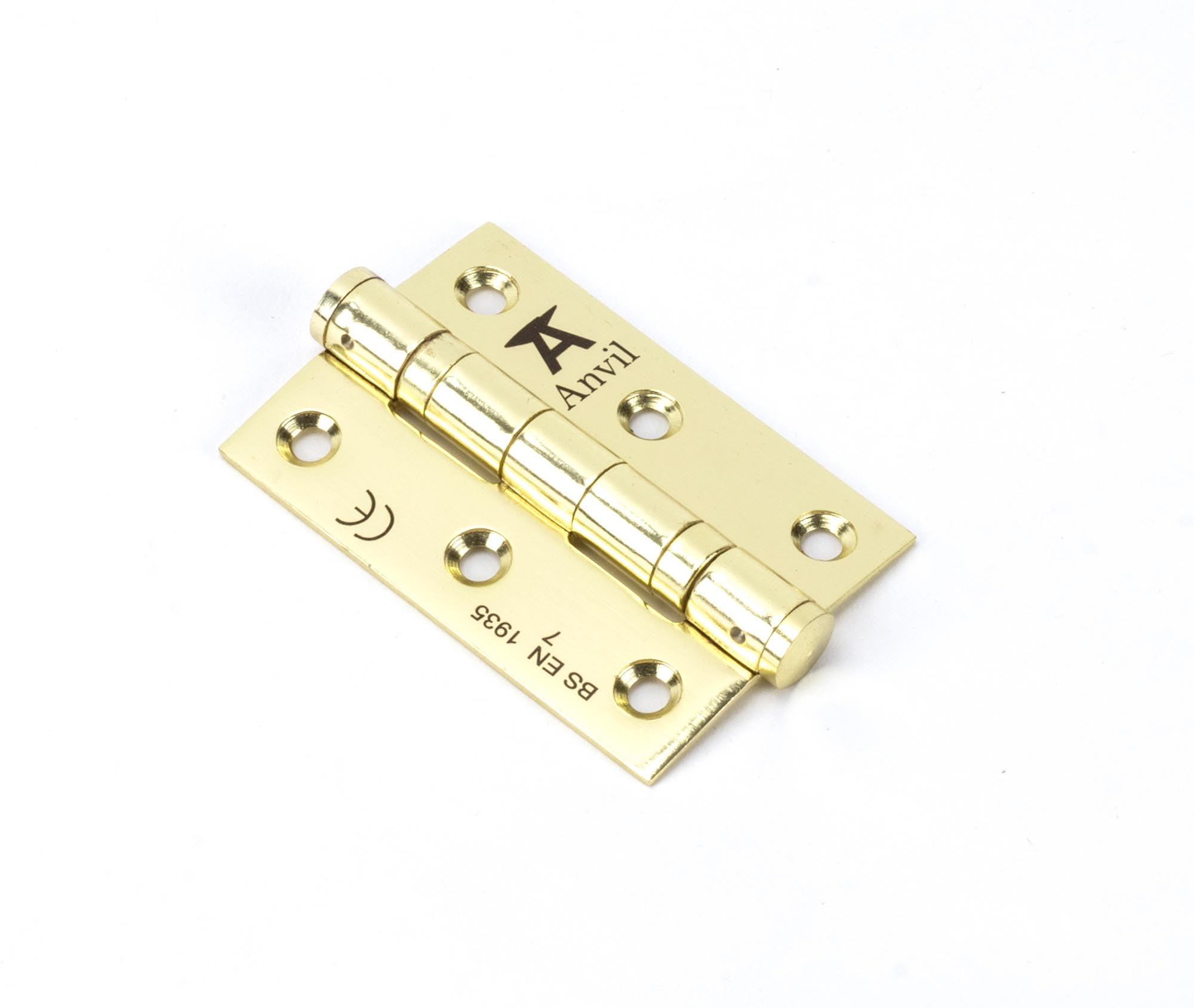 From The Anvil Polished Brass 3 Inch Ball Bearing Butt Hinge (Pair) Ss from B&Q