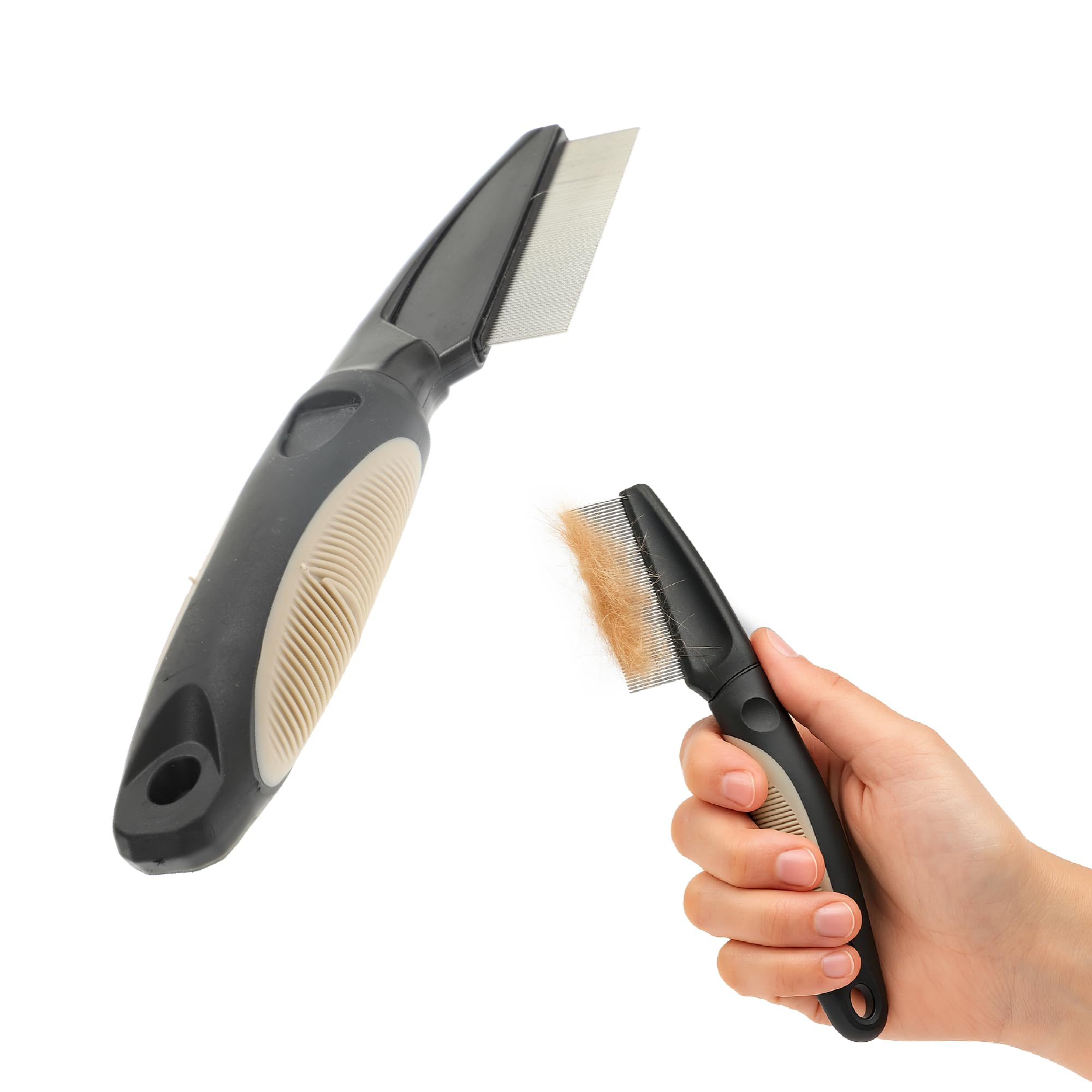 Rosewood Flea Comb for Dogs and Cats - Fine Flea and Egg Removal Comb - Black - For Targeted Care of Sensitive Areas