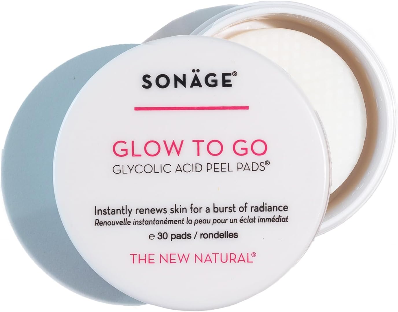 Sonage Glow To Go Glycolic Acid Peel Pads For Face & Body, Professional Strength Exfoliation and Resurfacing AHA Pads That Helps Even Skin Tone, Pore Size, Brighten & Smooths Complexion