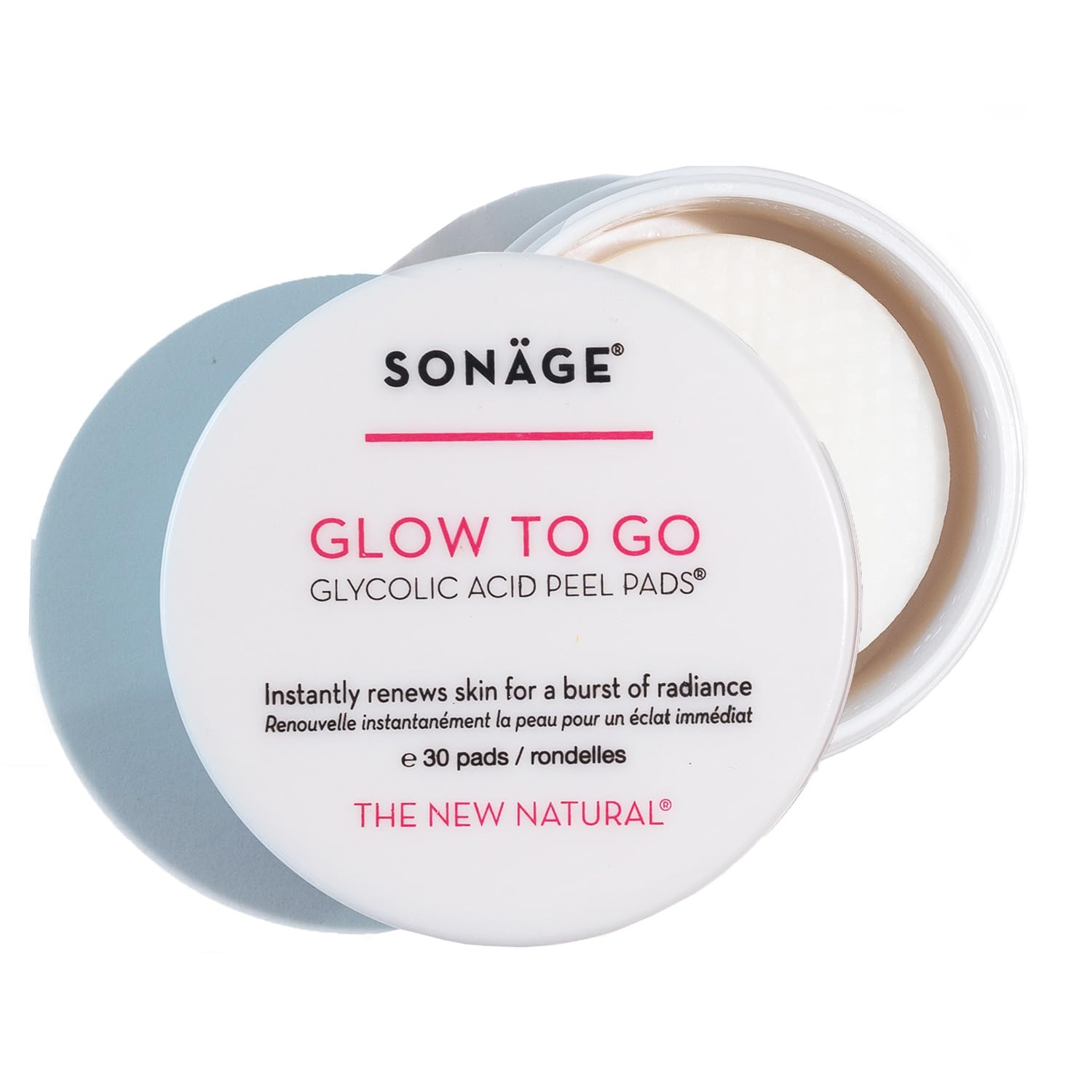 Sonage Glow To Go Glycolic Acid Peel Pads For Face & Body, Professional Strength Exfoliation and Resurfacing AHA Pads That Helps Even Skin Tone, Pore Size, Brighten & Smooths Complexion