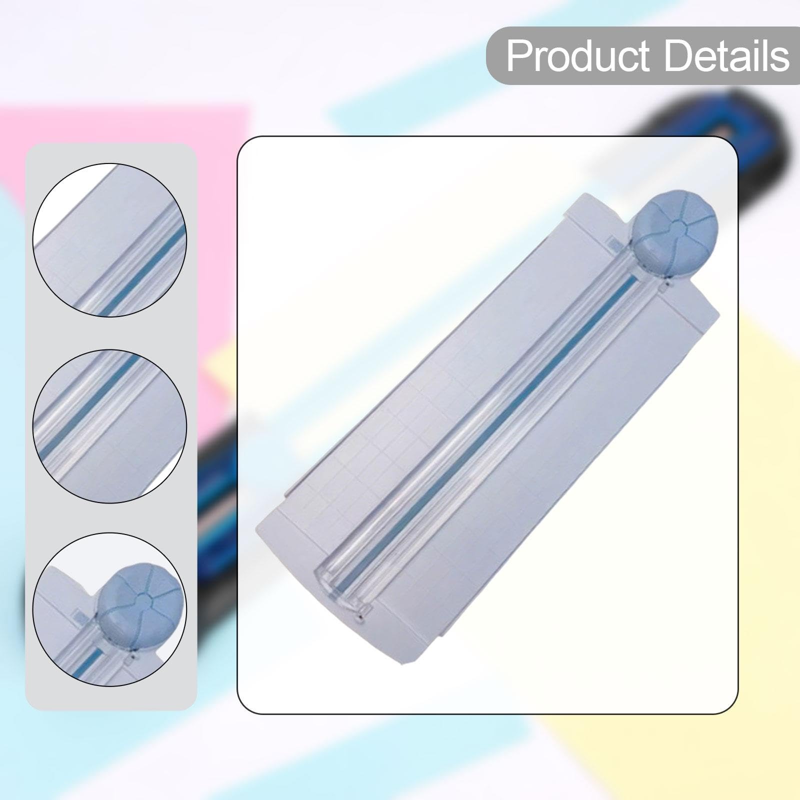 de Papel, Multiherramienta, Dispositivo para Cortar Papel, Accesorio para Manualidades, Regla de Corte. Fabricado con Material para Scrapbook, Azul