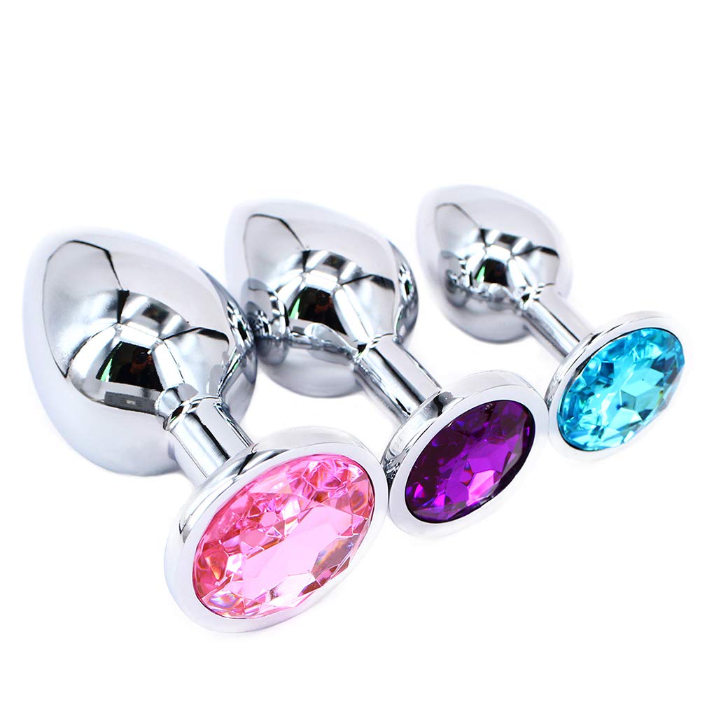 Amazon.com: Eastern Delights Steel Jeweled Butt Anal Plug Large Medium  Small Training Sets : Health & Household