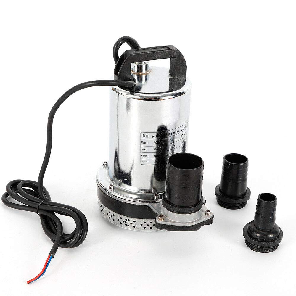 Futchoy Pompa sommergibile DC 12V 160 W in acciaio inox per irrigazione lavaggio auto portata massima: 6000 l/h