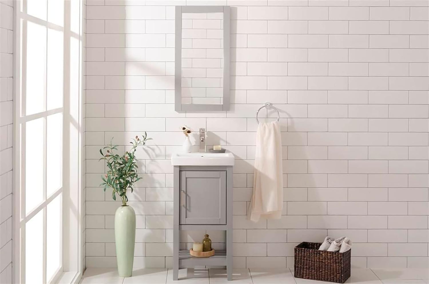Legion Furniture Indoor Home Decorative Bathroom/Washroom/Kitchen 18" Gray Sink Vanity