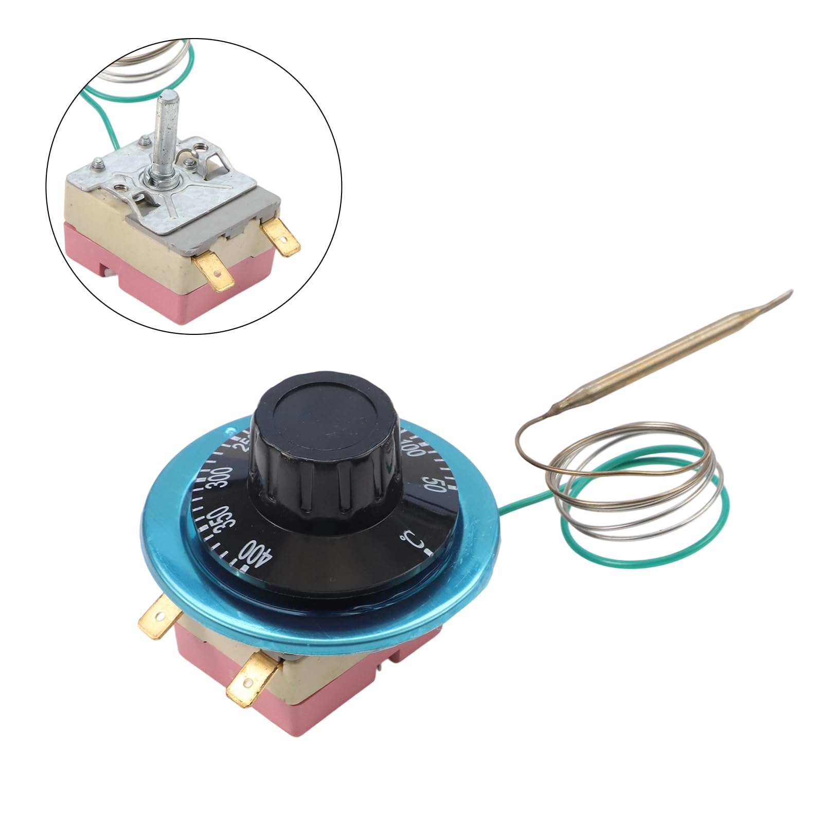 Woideklu AC250V 16A Bimetallic Thermostat – Adjustable Temperature Controller, 180° Rotational Angle