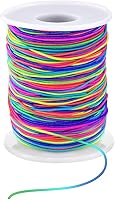 LUSTEMBER 1mm Rainbow Stretchy Elastic Cord - 164ft Sturdy Bracelet String for Jewelry Making, Beading, Necklaces & Crafts