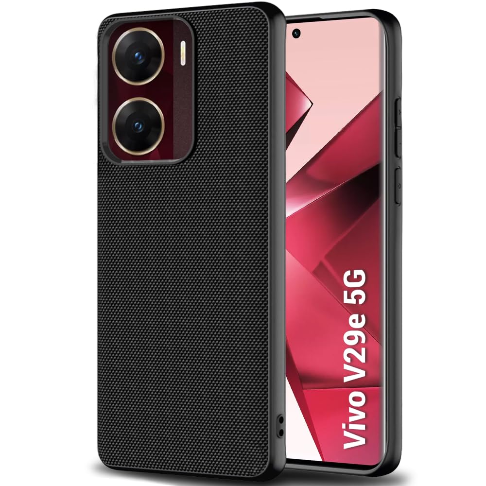 TheGiftKart Back Cover Case for Vivo V29e 5G | Slim & Lightweight | Ultra-Premium Design | Camera Protection Bump | Fabric Texture Case Cover for Vivo V29e 5G (Polycarbonate | Black) (B0CJFC54ZY) Amazon Price History, Amazon Price Tracker