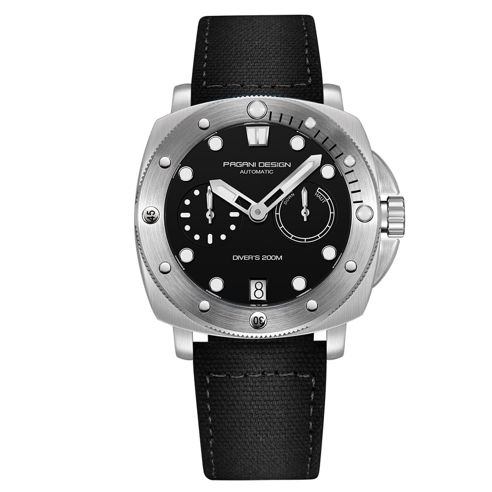 Pagani Design 1767 Orologio Automatico da Uomo 41MM Cassa in Acciaio Inossidabile Specchio Zaffiro Cinturino in Nylon