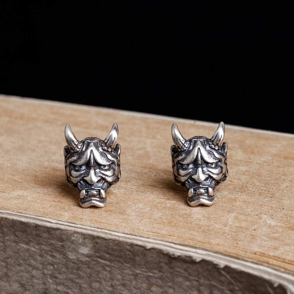 S925 sterling silver Hannya skull earrings anti allergy New creative ear stud fashion design earrings jewelry for men and women punk style