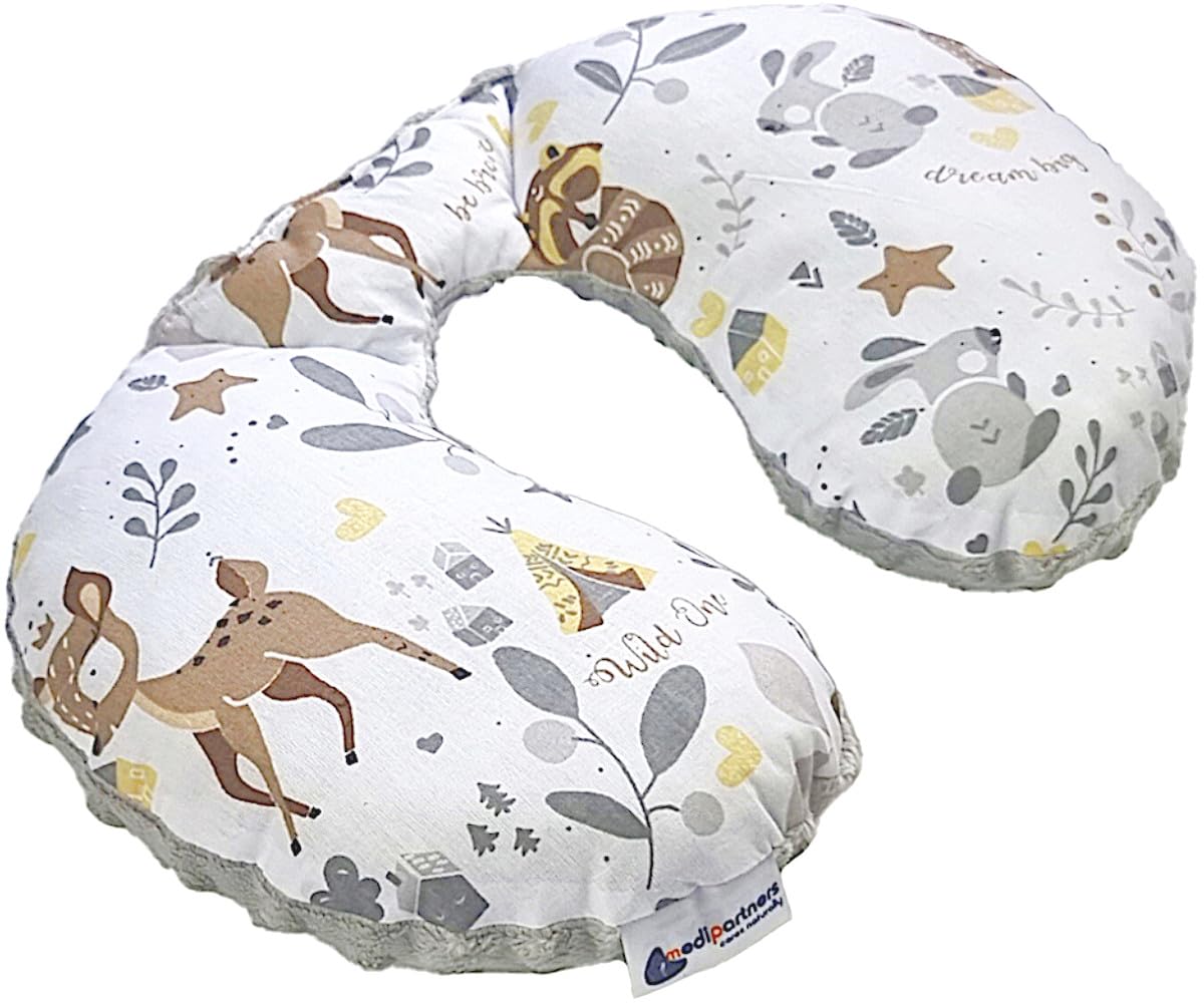 Medi Partners Neck Cushion for Baby 100% Cotton/Plush Baby Neck Cushion for Stroller Car Ride Travel Sleep Neck Pillow Snooze Roll
