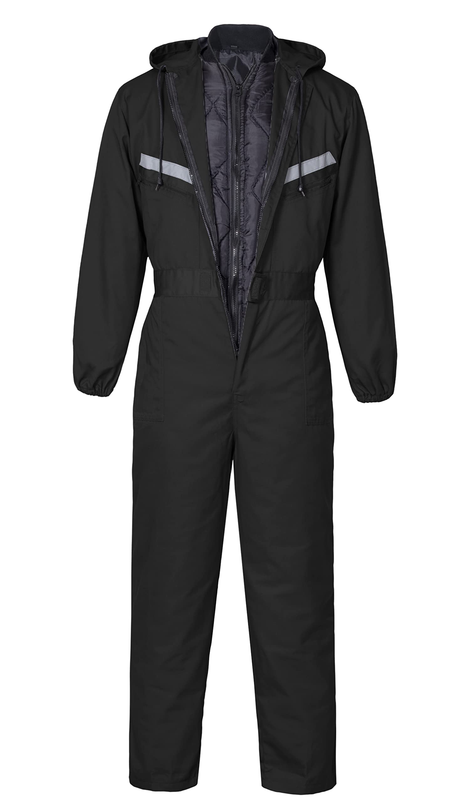 Hombre 2 Piezas Mono de Trabajo Multibolsillos de Manga Larga Ropa de Trabajo Invierno Cálido Mono de Trabajo para Mecánicos