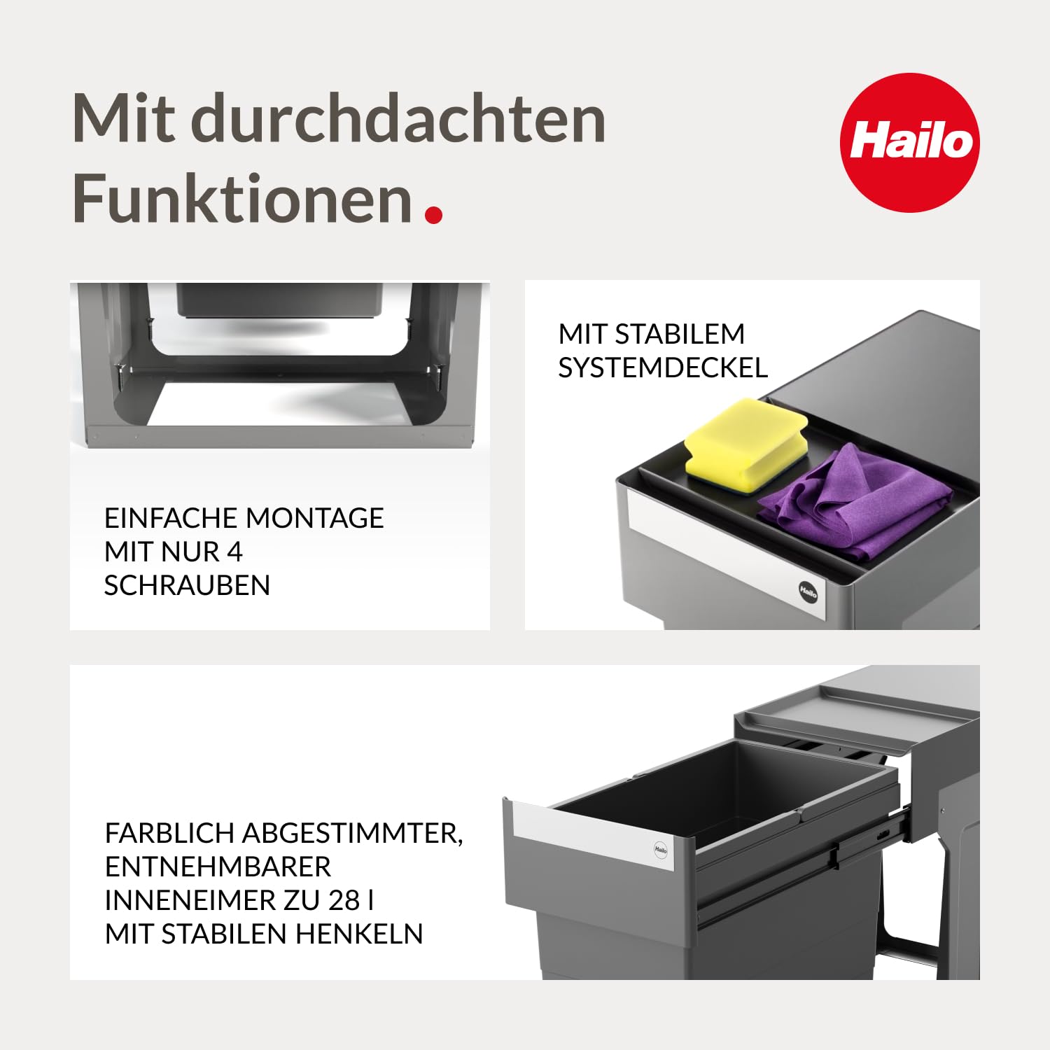 Hailo Afvalbak Big-Box Swing maat XL 52 L zwart 0860-241 kopen