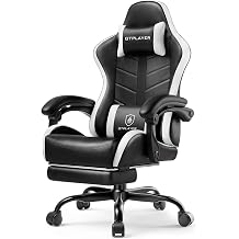 GTPLAYER Gaming Chair for Adults, Computer Chair with Footrest, Pearl White | Ergonomic Video Game Chair with 90-155&deg; Recline, Removable Headrest &amp; Lumbar Support, All-Day Comfort for Home &amp; Office