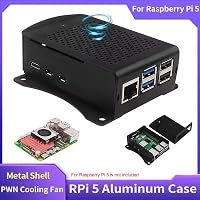 Thermisch optimiertes Gehäuse für Raspberry Pi 5 aus leichter Aluminiumlegierung mit Unterstützung für lüfterbasierte Kühllösungen (Außengehäuse) – Ansicht 2