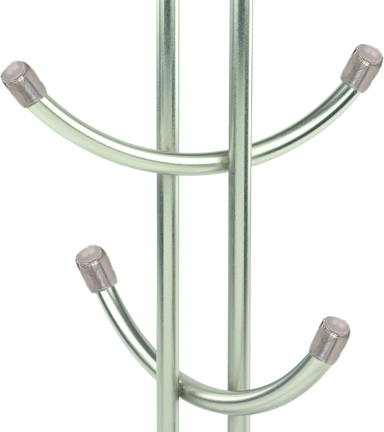 FitWell Mugs Holder, Mug Tree, Coffee Mug Holder, Coffee Mug Tree, Mug Organizer for Cabinet, Mug Holder Stand, Coffee & Tea Cup Storage Rack (Satin Nickel, 8 Mugs Holder (17.5"H))