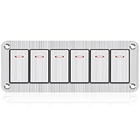 Vista 13 de Panel de Interruptor de Palanca de 3 Posiciones Impermeable de Aluminio, Panel de Interruptor Basculante de 12V/24V, Interruptor de Coche/Barco de 5