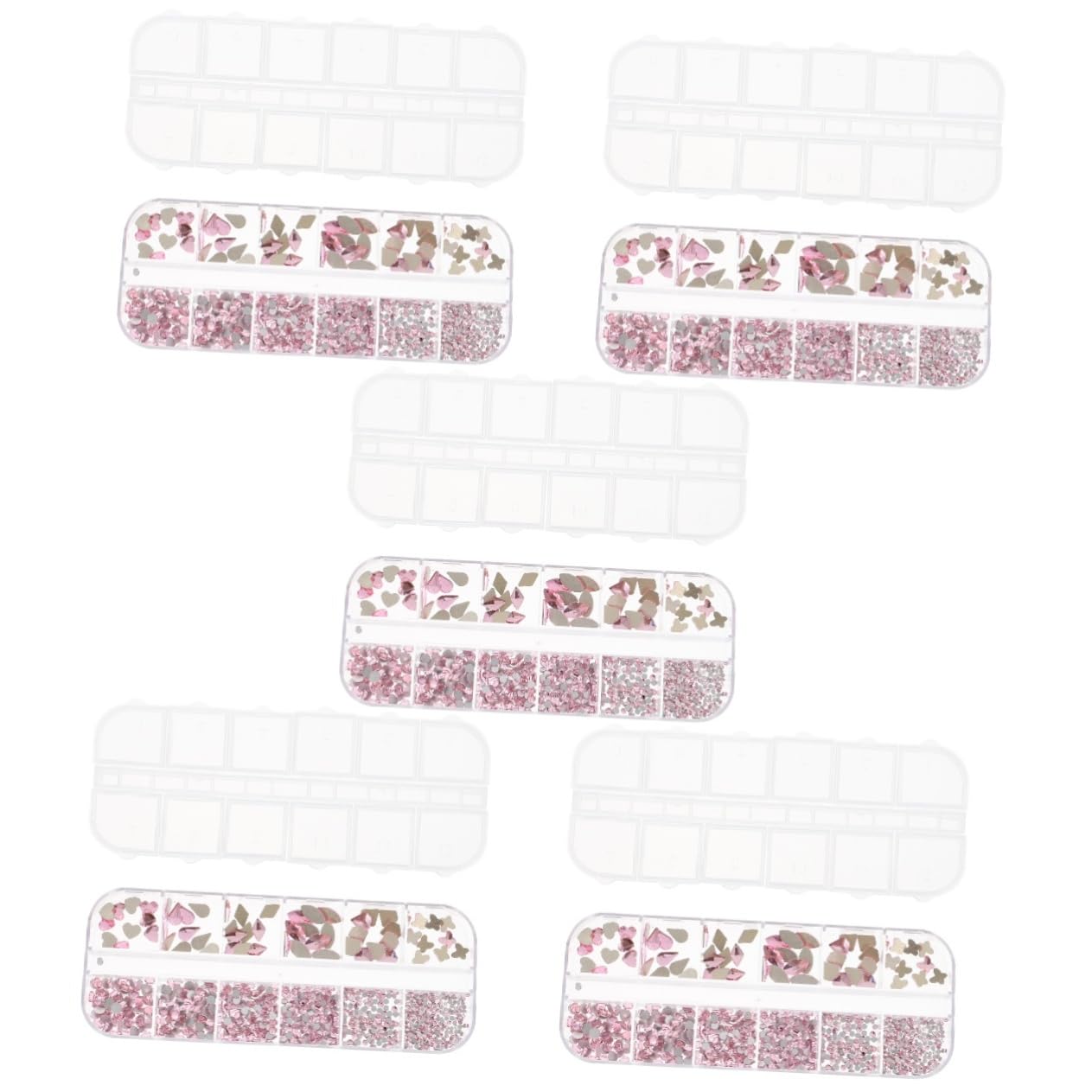 Housoutil 5 Cajas Diamantes de manicura con forma de fantasía calcomanías de uñas 3d adorno de manicura bricolaje ornamento decoración decoraciones de manicura diamantes de uñas