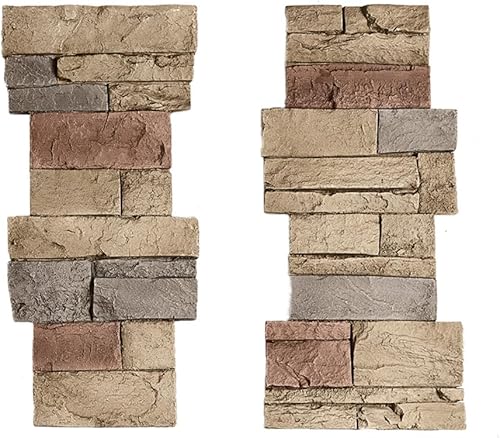 GenStone - Panel de piedra apilada sintética para pilar, 11.25 x 24 pulgadas, color amanecer en el desierto, para proyectos de bricolaje y de
