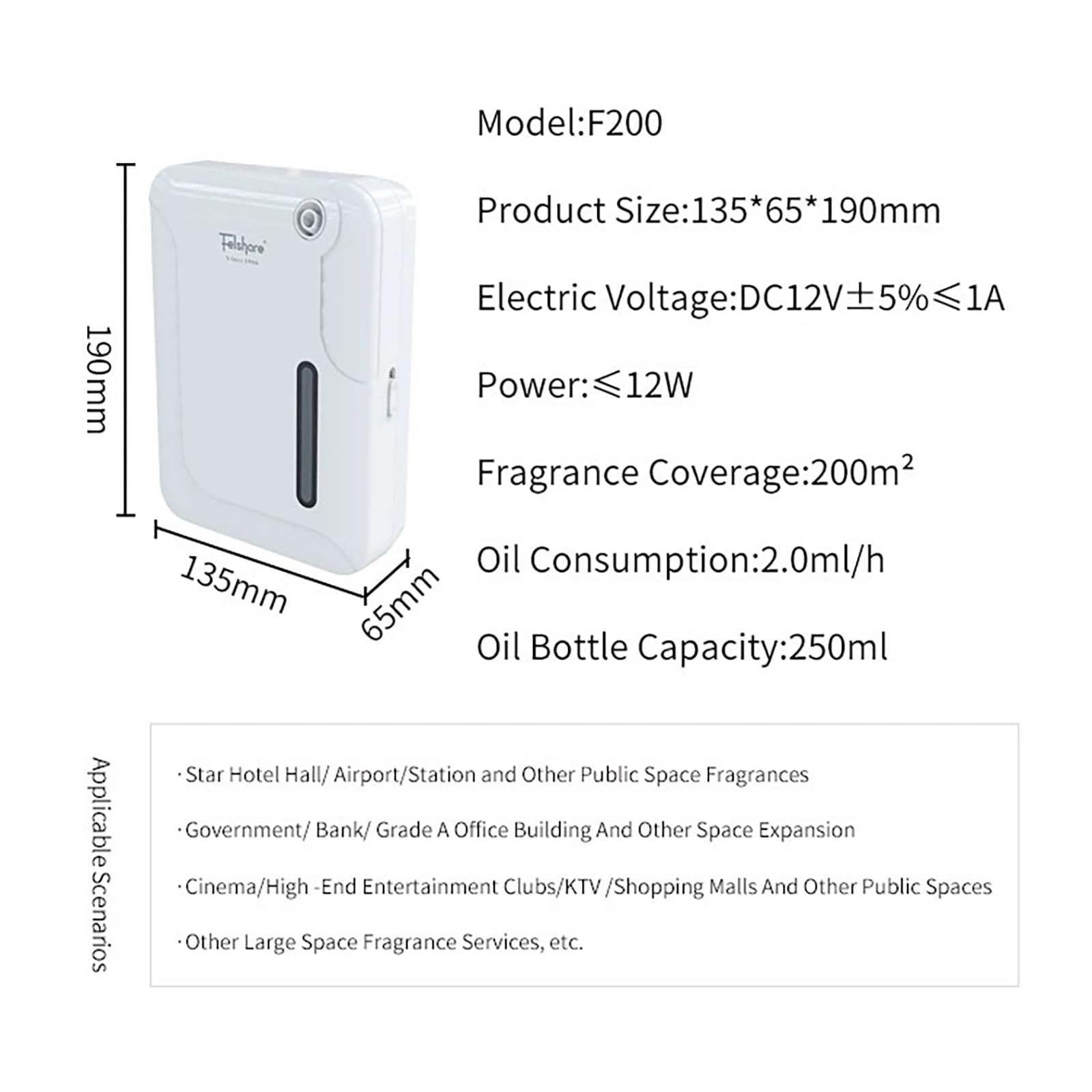 Difusor Aroma con Bluetooth For Hotel, Máquina Aromaterapia Comercial, Montado En La Pared, Control Inalámbrico por Aplicación, Temporizador Automático For Vestíbulo(Black)