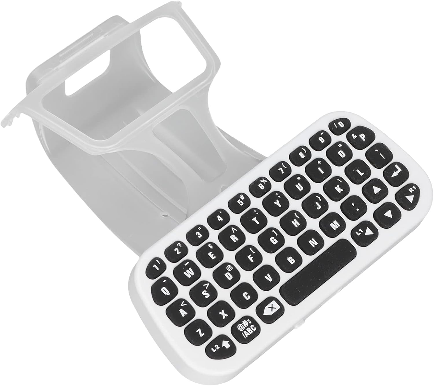 Leapiture Teclado Controlador inalámbrico para PS5 Mini Teclado inalámbrico de Chat para mensajería y Juegos Chat en Vivo con Clip y Cable de Carga Blanco