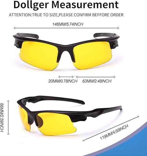 Miniatura 2 de Gafas de conducción nocturna para hombres y mujeres gafas de sol de seguridad con lente HD amarilla marco de plástico antirreflejos protección UV